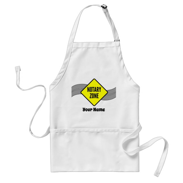 Notary Zone Yellow Road Sign Customised Name Standard Apron (Front)