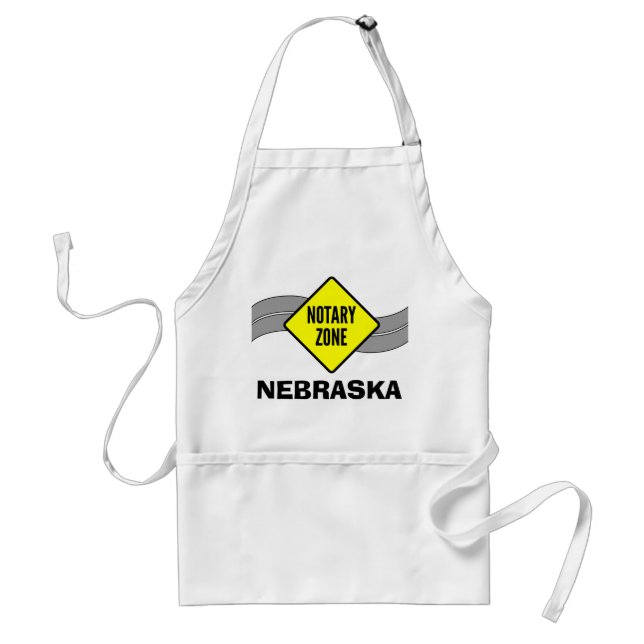 Notary Zone Yellow Road Sign Nebraska Standard Apron (Front)