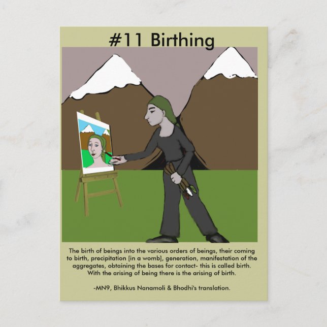Note #11 Birthing from Dependant Arising Postcard (Front)