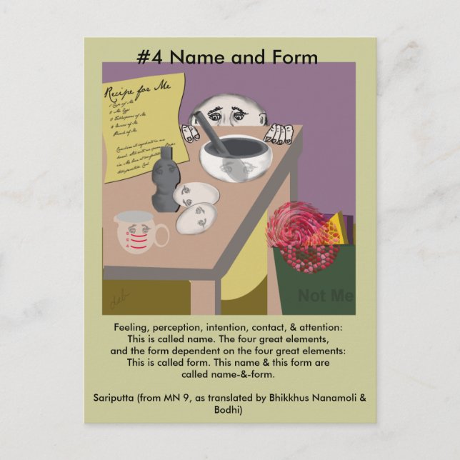 Note #4  Name and Form-  from Dependant Arising Postcard (Front)