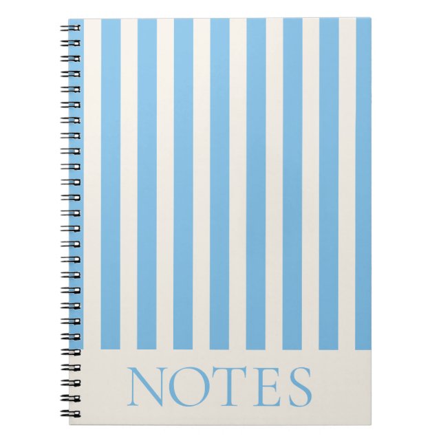 Note Blue Stripes Notebook (Front)