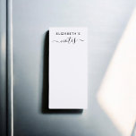 Note Calligraphy Minimalist White Magnetic Notepad<br><div class="desc">Stay organised in style with this personalised magnetic notepad, designed for those who appreciate both functionality and aesthetics. Featuring your name in a sleek, modern sans serif font, this notepad is as chic as it is practical. The heading "Notes" is elegantly crafted in modern calligraphy, adding a touch of sophistication...</div>