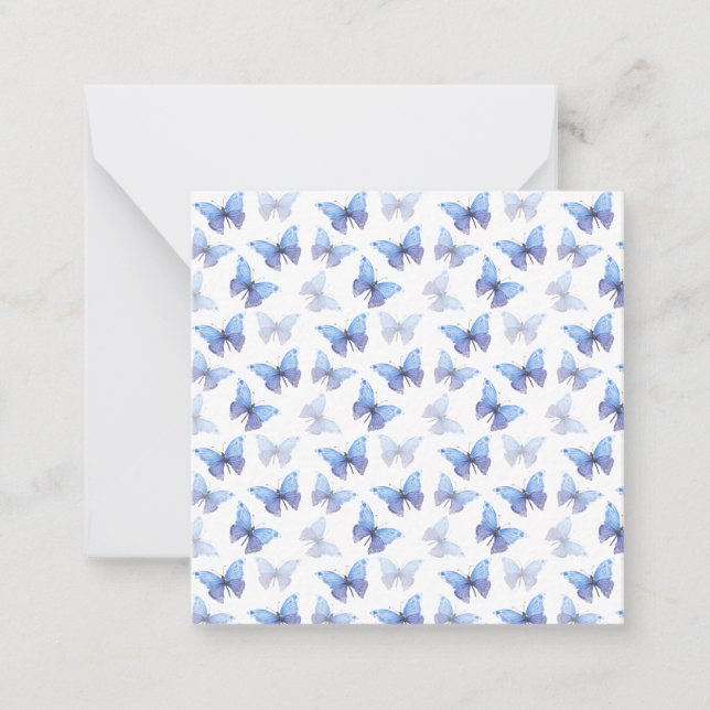 Note Card (6.3 cm x 6.3 cm) - Butterfly Pattern (Front)