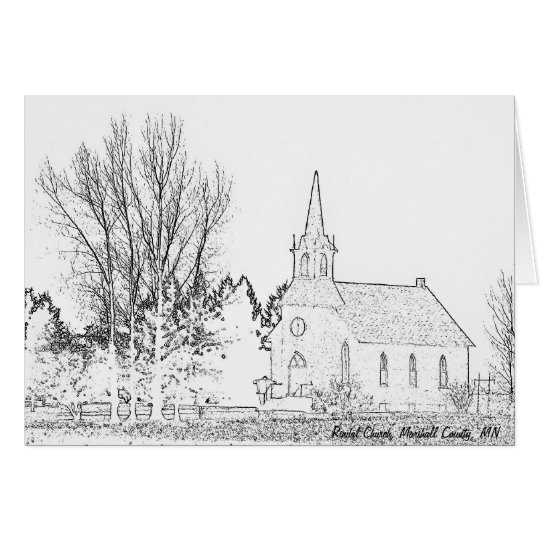 Note Card B&W Rindal Church, Marshall County, MN