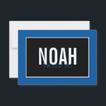 NOTE CARD BAR MITZVAH hebrew name black royal blue<br><div class="desc">by kat massard >>> https://linktr.ee/simplysweetpaperie <<< A simple, stylish way to say thank you to your guest's for attending your event. Setup as a template it is simple for you to add your own details, or hit the customise button and you can add or change text, fonts, sizes etc TIP...</div>
