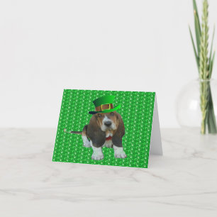 Note Card Basset Hound Happy St.Patrick's