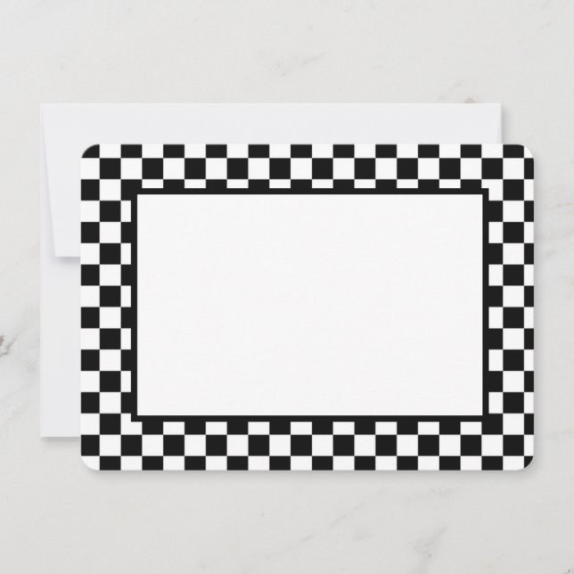 Note Card-Black & White Checkers Card (Front)