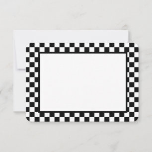 Note Card-Black & White Checkers Card