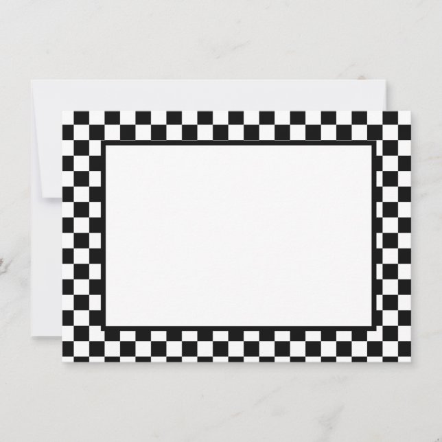 Note Card-Black & White Checkers Card (Front)