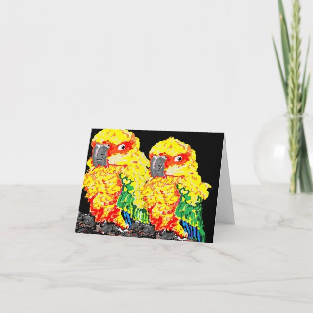 Note Card Blank inside Parrots (Front)