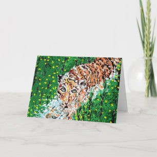 Note Card Blank inside / Tiger On The Prowl