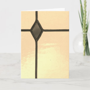 Note card blank with cross golden religious