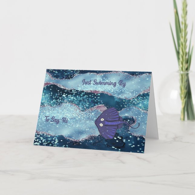 Note Card in a Blue Sea Design (Front)