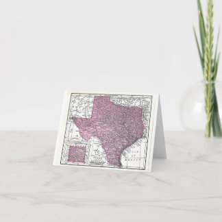 Note card:  Map of Texas, 1921 Card