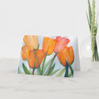 Note Card Orange Tulips