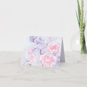 Note Card : Pink Roses within a Winter Wonderland