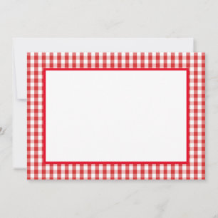 Note Card- Red & White Plaid Card