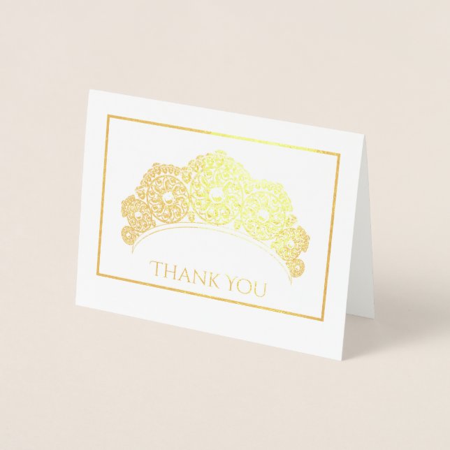 Note Card-Thank You-Small Size Foil Card (Front)