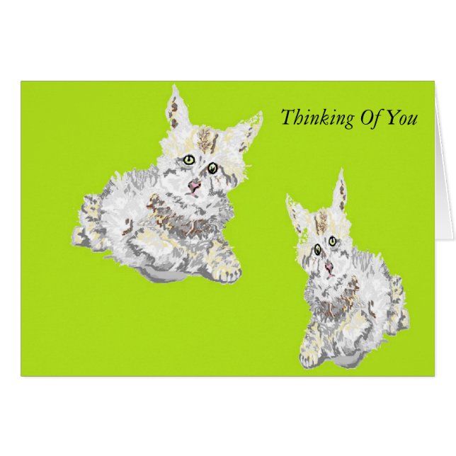 Note Card Thinking of You /Kittens (Front Horizontal)