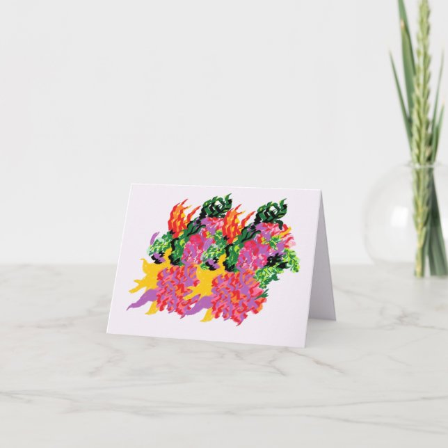 Note Card :  Tropical Bouquet (Front)