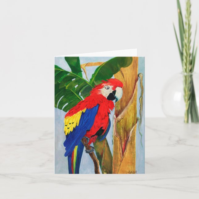 Note Card - Tropical Parrot (Front)