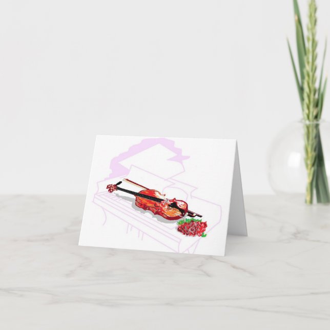 Note Card Violin Rose within Piano (Front)