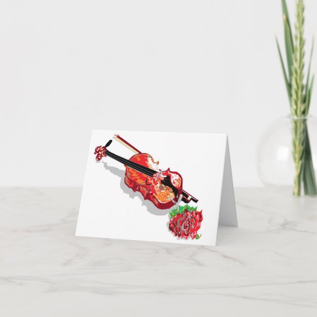 Note Card /Violin with a Rose (Front)