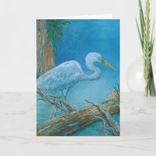 Note Card - White tropical bird in the Everglades (Front)