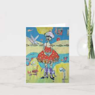 note card  "Woman with Gold Fish
