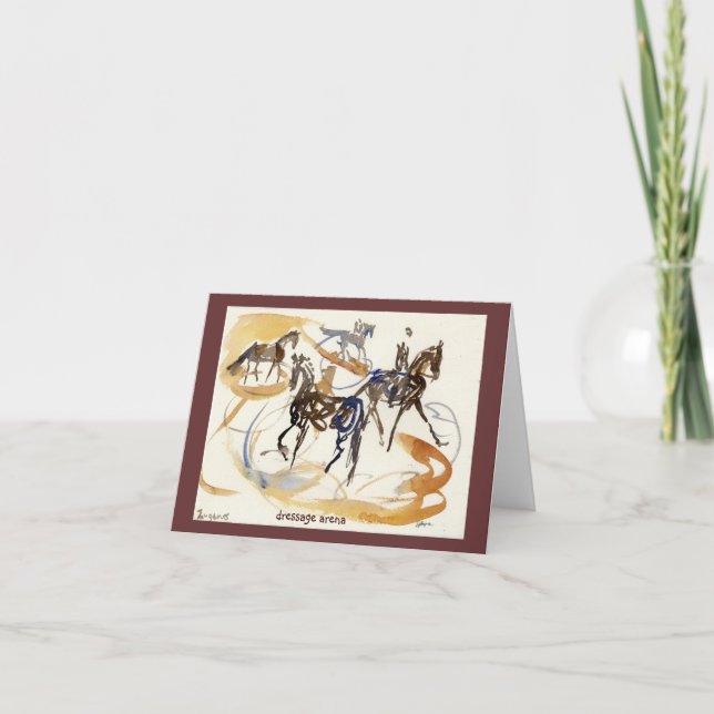 Note cards, "Dressage Arena" watercolor Card (Front)