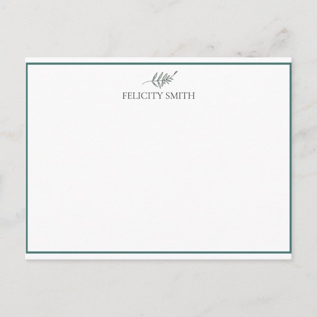 Note Cards Elegant Flat Modern Botanical (Front)