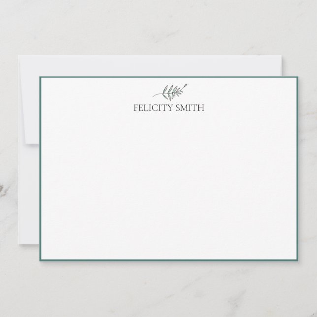 Note Cards Elegant Flat Modern Botanical (Front)