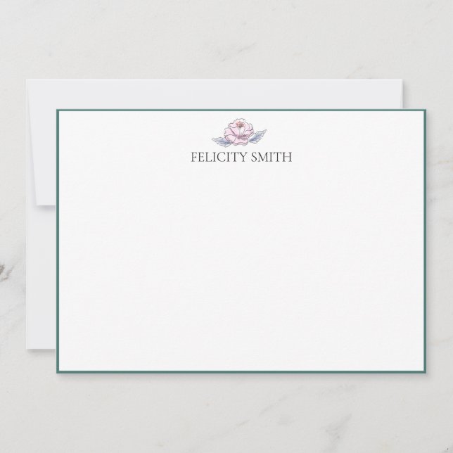 Note Cards Elegant Flat Modern Botanical #3 (Front)