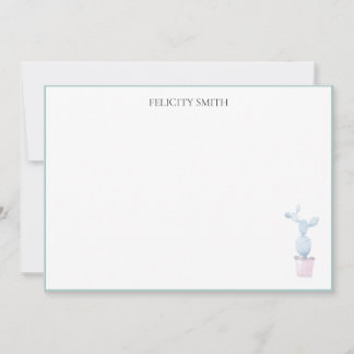 Note Cards Elegant Flat Modern Botanical Cactus