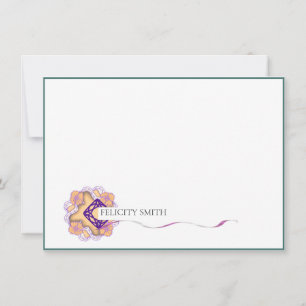 Note Cards Elegant Flat Modern Botanical Orange