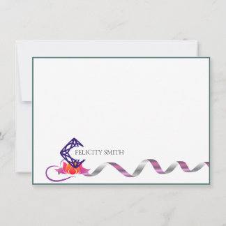 Note Cards Elegant Flat Modern Logo Botanical Pink