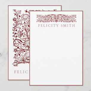 Note Cards Elegant Vintage Botanical Pattern
