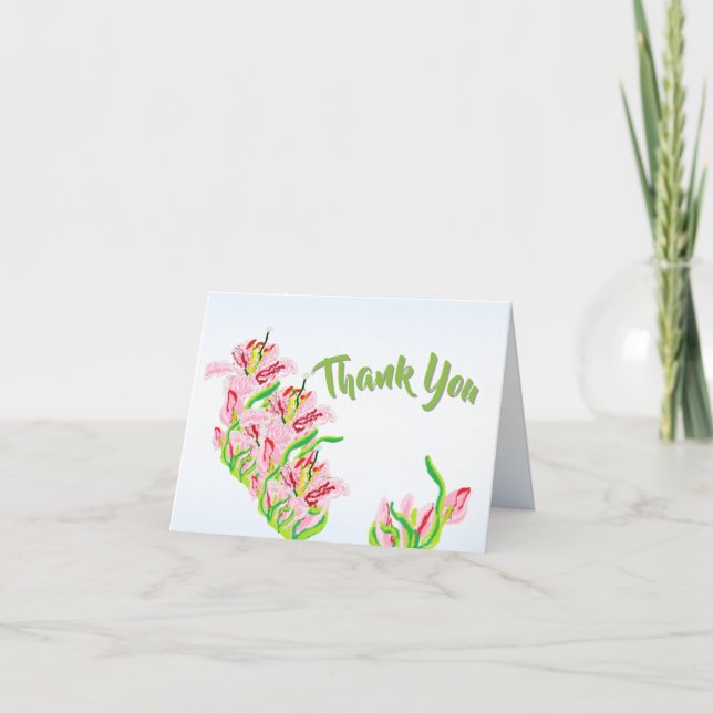 Note  Cards : Pink Lilly's (Front)