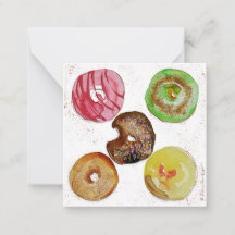 Note Cards with Assorted Doughnuts
