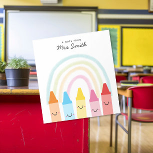 Note From Teacher Crayon Rainbow Notepad