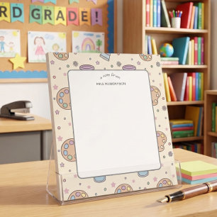 Note from Teacher Pastel Art Pattern Notepad