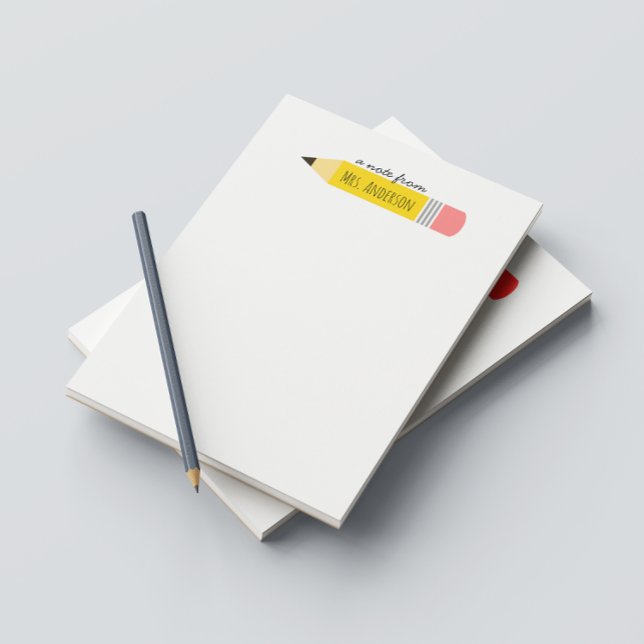 Note from the Teacher Pencil Gift (Creator Uploaded)