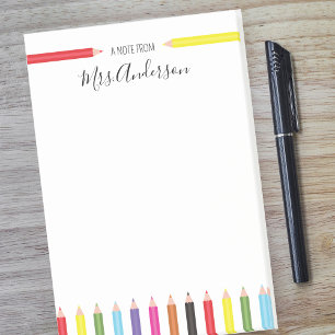 Note from the Teacher Rainbow Pencils