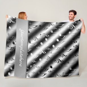 note, music, metal, sheet music, band, clef, fleece blanket