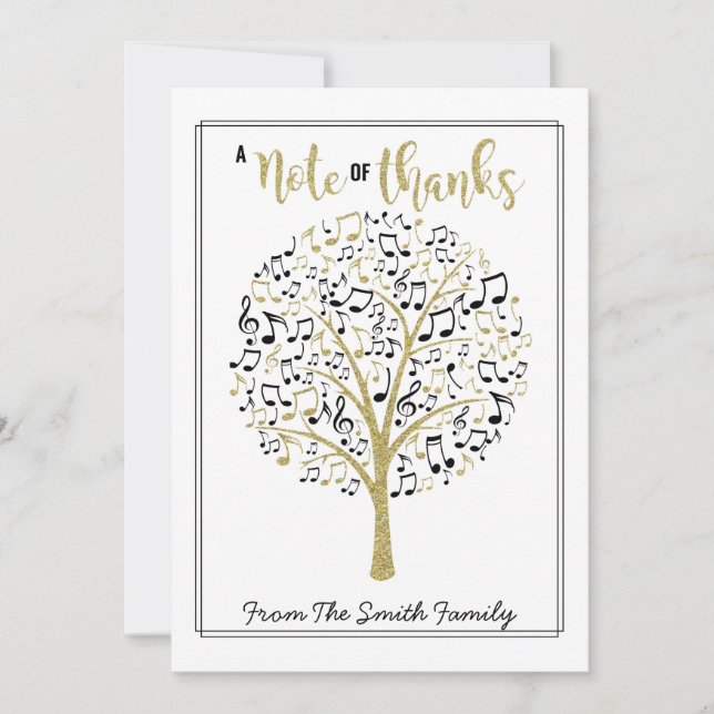 note of thanks music teacher gift CARD HOLDER (Front)