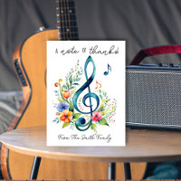 note of thanks music teacher gift CARD HOLDER