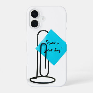 Note On Giant Paper Clip iPhone 16 Case
