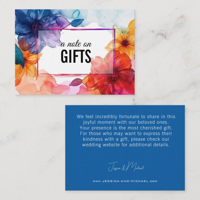 Note on GIFTS Anemone Dreamscape Wedding Enclosure Card (Front/Back)