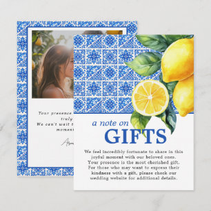 🌈  Note on gifts Azul & Limone Romance Enclosure Card