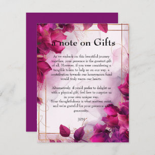 Note on gifts Fuchsia Enchantment: Watercolor Enclosure Card